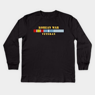 Korean War Veteran w KW SVC Kids Long Sleeve T-Shirt